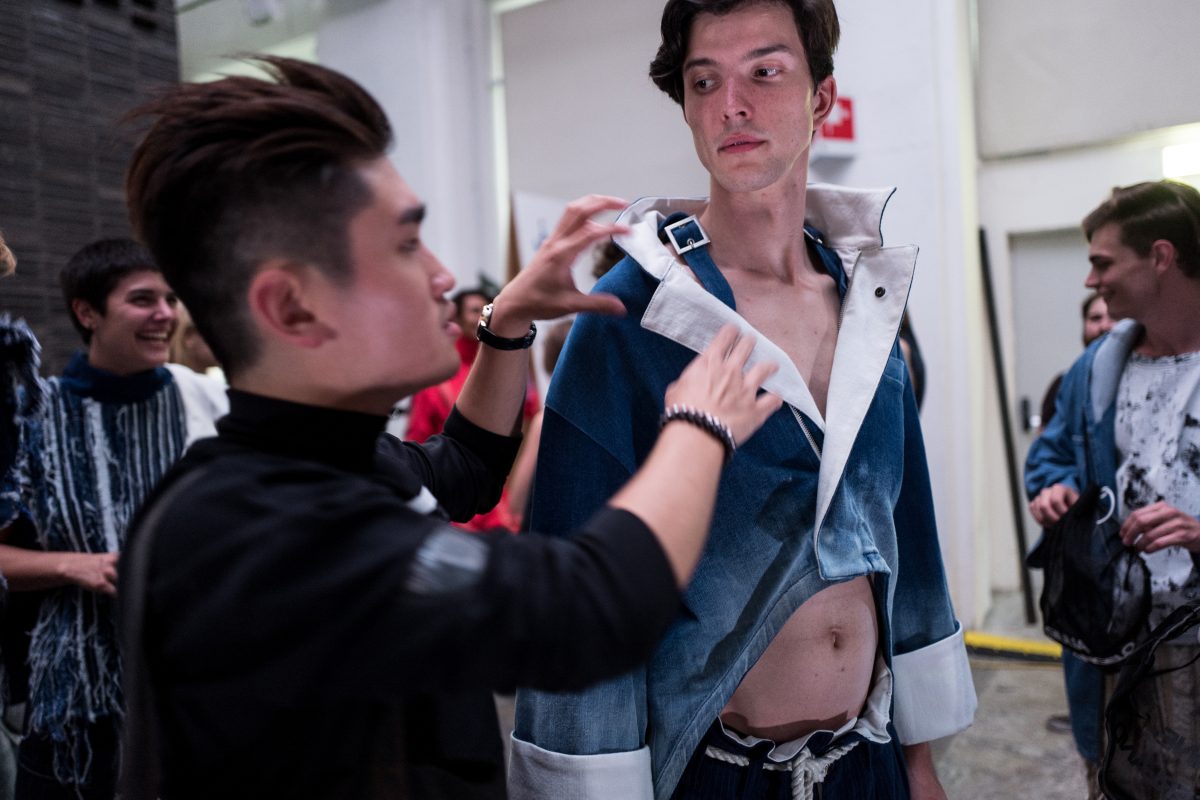 Student and Model in the Backstage
